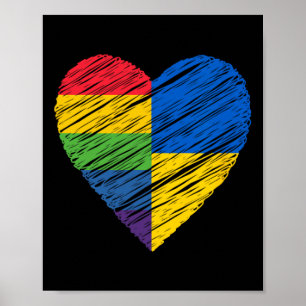 Poster Lgbtq Ukraine Gay Pride Cœur Pour Gay Et Lesbienne