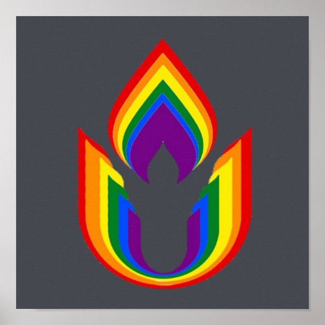 Poster LGBTQ Universalisme unitaire calice flamboyant (Devant)