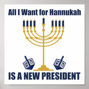 Poster L'Hanoukka politique juive anti-Trump drôle