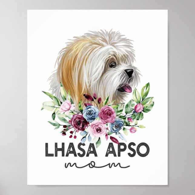 Poster Lhasa Apso Chemise Cadeaux Chien Maman (Devant)