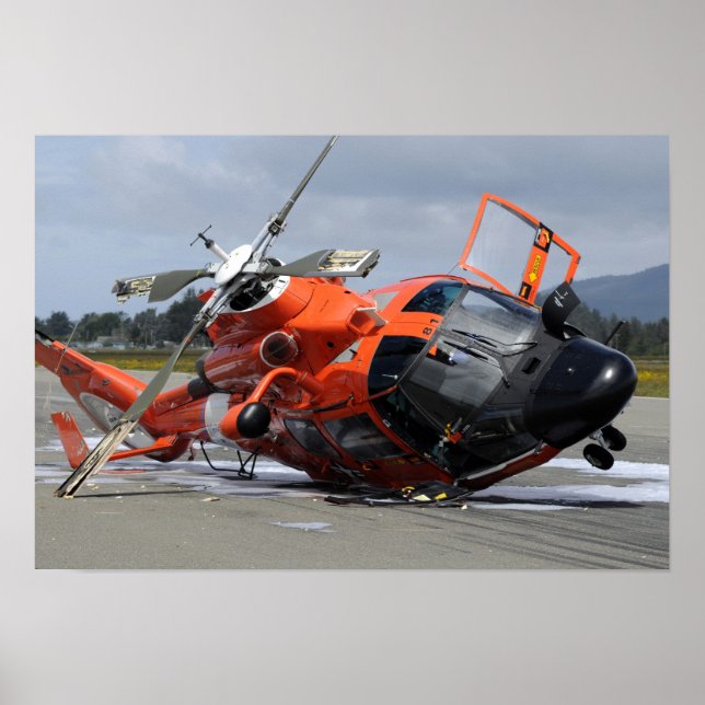 Poster L'hélicoptère Dolphin MH-65 s'est écrasé à l'aérop (Devant)