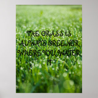 Poster L'herbe est toujours plus verte où l'on l'arrose