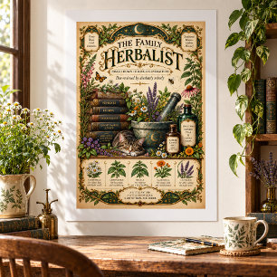 Poster L'Herboriste de la Famille Apothicaire Botanique V