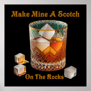 Poster L'Heure Du Cocktail Faire De Moi Un Scotch Sur Les