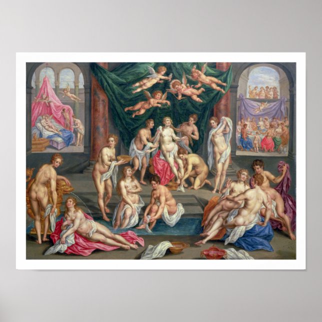 Poster L'histoire de Cupidon et de Psyché (huile sur pann (Devant)