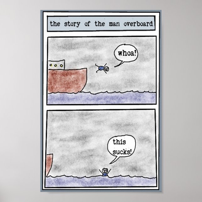 Poster l'histoire de l'homme par-dessus bord (Devant)