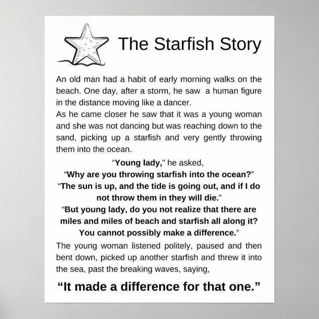 Poster L'histoire de Starfish, poème de Starfish (Devant)