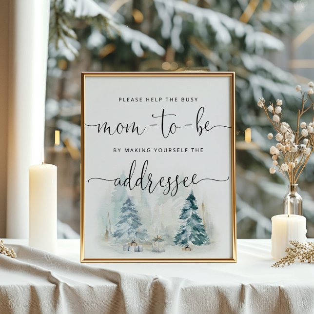 Poster L'hiver aide la maman occupée à s'adresser à une e (Créateur téléchargé)