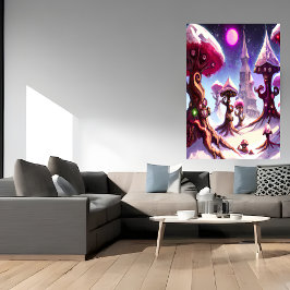 Poster L'hiver dans la forêt de champignons | AI Art Post