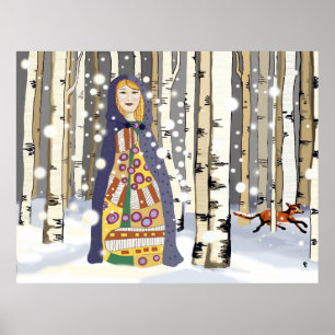 Poster L'hiver dans les bois de Birch