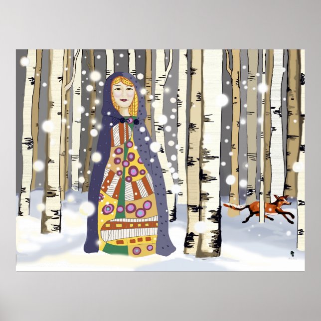 Poster L'hiver dans les bois de Birch (Devant)