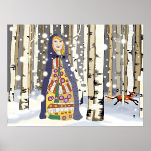 Poster L'hiver dans les bois de Birch