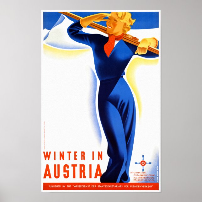 Poster L'hiver en Autriche Restauration de l'affiche Vint (Devant)