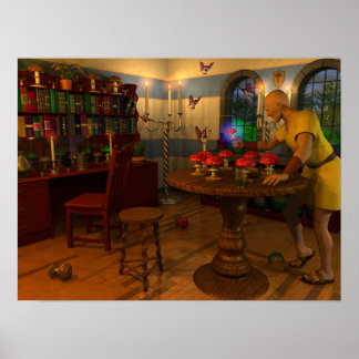 Poster L'homme aux champignons