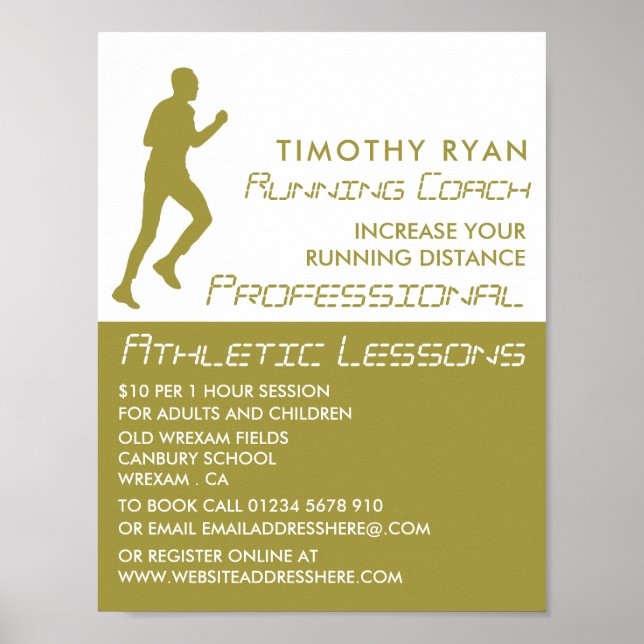 Poster L'Homme Courir, Leçons d'Athlétisme Publicité (Devant)
