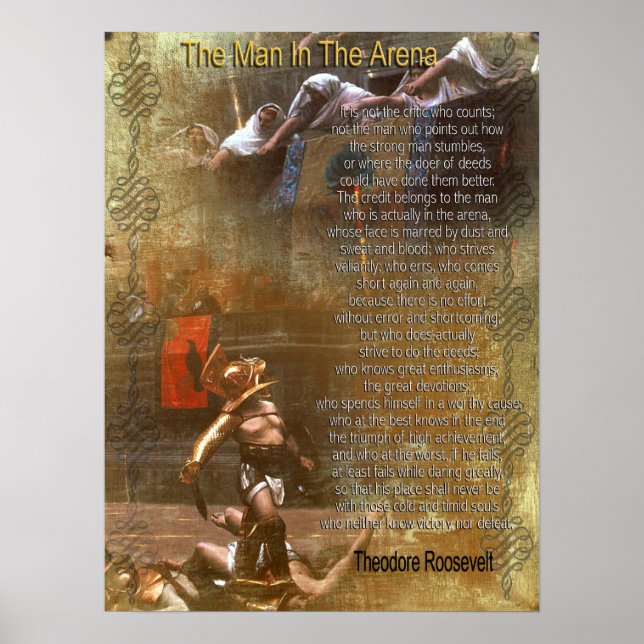 Poster "L'homme dans l'arène" Theodore Roosevelt (Devant)