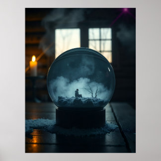 Poster L'Homme dans le Globe – Bandes Murales Mystiques S