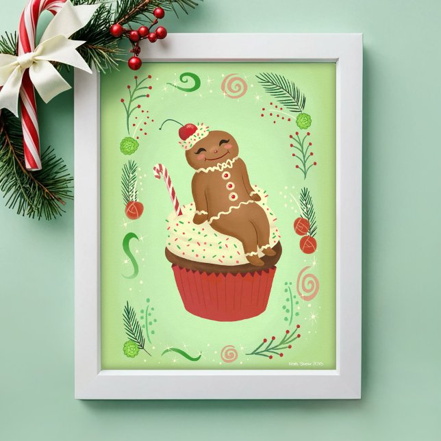 Poster L'homme en pain d'épices sur l'art de la cupcake f (Créateur téléchargé)