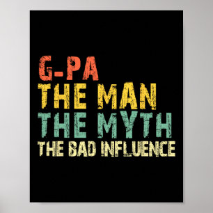 Poster L'Homme Le Mythe Mauvais Influence Drôle Rétro Vin