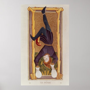Poster L'homme pendu, carte de tarot, française