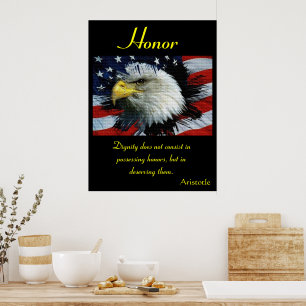 Poster L'honneur incarne la sagesse et la fierté du patri