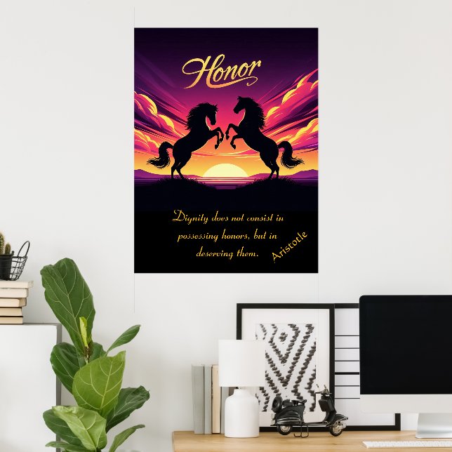 Poster L'honneur s'envole avec la grâce audacieuse du cou (Bureau à domicile)