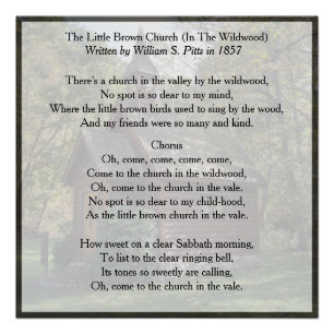 Poster L'hymne chrétien The Little Brown Church (Wildwood