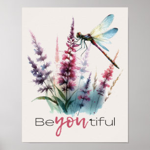 Poster Libellule Aquarelle Beyoutiful Art Inspirant