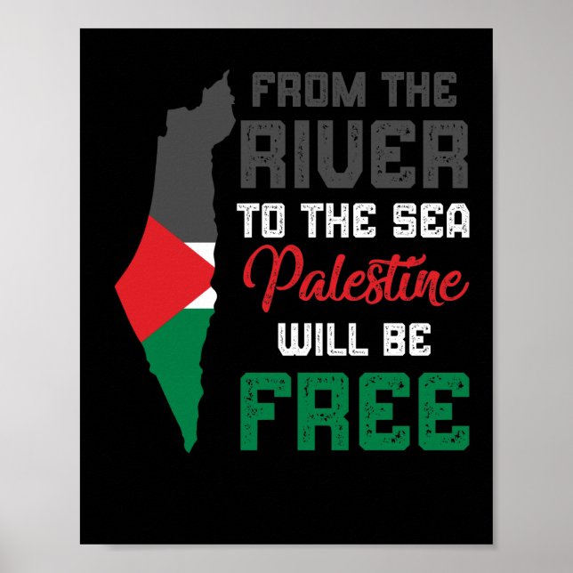 Poster Libérez la Palestine pour mettre fin au drapeau de (Devant)