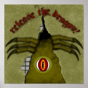 Poster Libérez le Dragon ! Art numérique