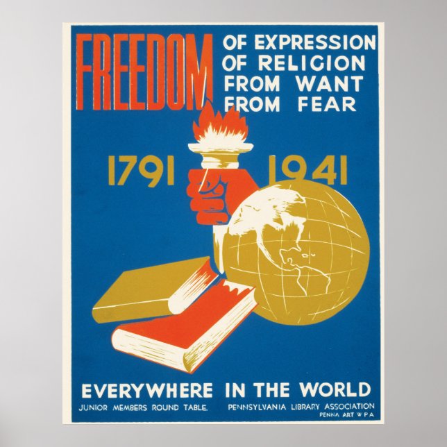Poster Liberté ~ Partout dans le monde (Devant)