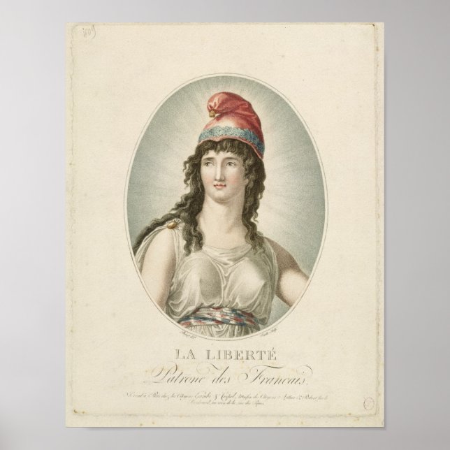 Poster Liberté, Patron des Français, gravée par Ruotte (Devant)
