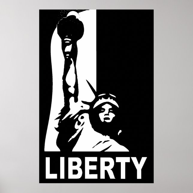 Poster Liberty Bold & Big, noir & blanc (Devant)