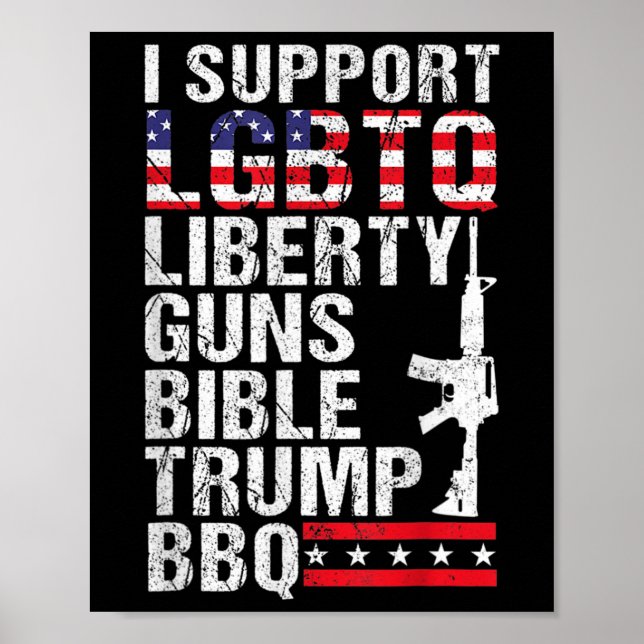 Poster Liberty Guns Bible Trump Bbq (Devant)