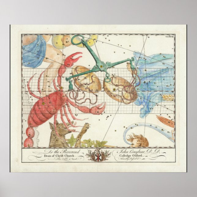 Poster Libra, cancer et étoiles voisines (Devant)