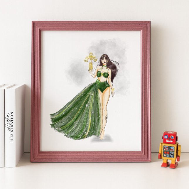 Poster Libra Constellation Artwork, Cosmic Zodiac, (Créateur téléchargé)