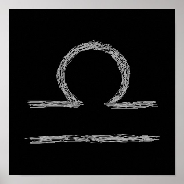 Poster Libra. Signe astrologique zodiaque. (Devant)