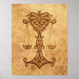 Poster Libra vintage Age Zodiac