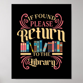 Poster Librarian Bookworm Book Lover Library