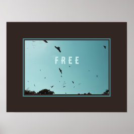 Poster Libre circulation des oiseaux dans le ciel