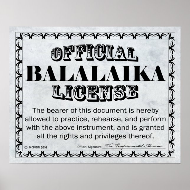 Poster Licence Balalaika (Devant)