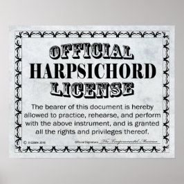 Poster Licence Harpsichord