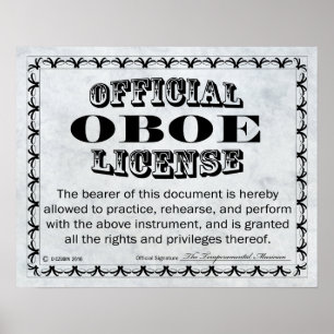 Poster Licence Oboe