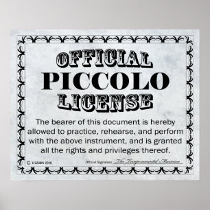 Poster Licence Piccolo