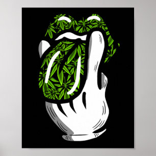 Poster Lick Smoed Weed Leaf Motif Pot Cadeau