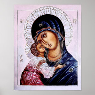 Poster L'icône de la Theotokos et de l'Enfant Christ 