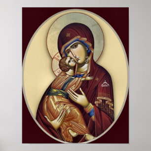 Poster L'icône orthodoxe de la Théotokos et de l'Enfant J