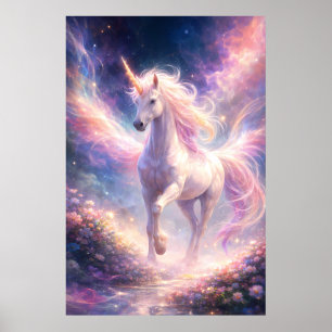 Poster Licorne ailée éthérée de lumière   ManJiangHong Fa