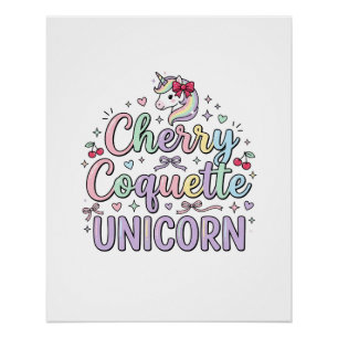 Poster Licorne Cherry Coquette Licorne Original Zazzle De