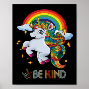 Poster Licorne de sensibilisation à l'autisme Soyez genti
